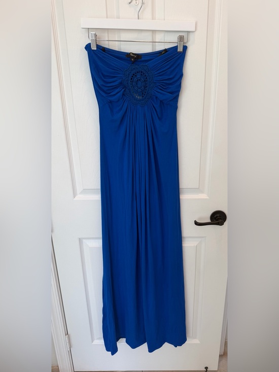 Sky Dresses & Skirts - Sky Royal Blue Strapless Crochet Maxi Dress like new small